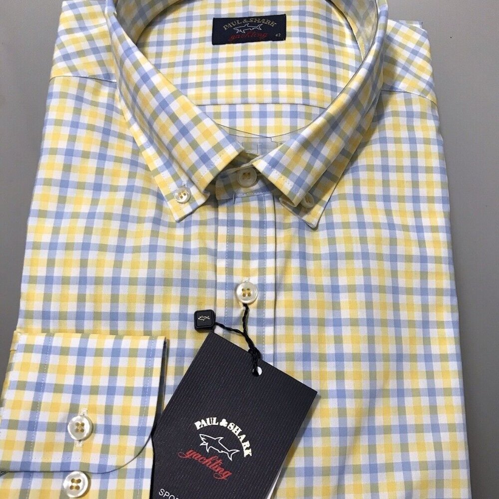 Paul & Shark Italian beautiful Sport Luxury shirt 16.5/42, L  NWT$335